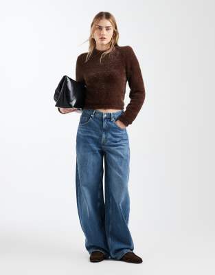 ASOS DESIGN - Flauschiges Oberteil in Schokobraun-Brown