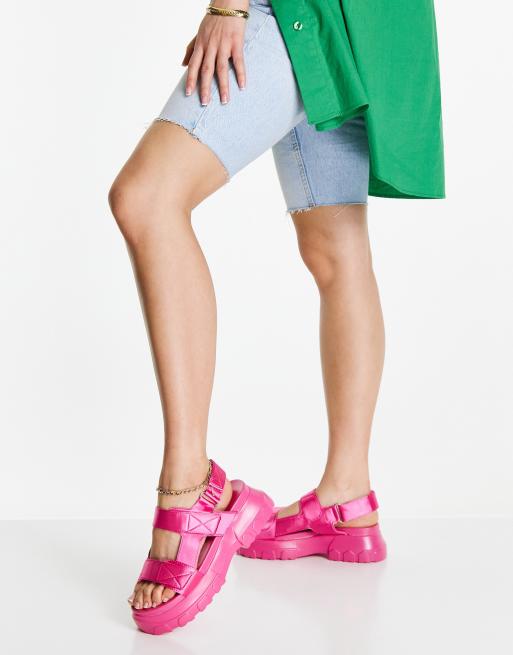 ASOS DESIGN – Flavia – Rosa sandaler med bred passform och grov, tvådelad design, 4 av 4