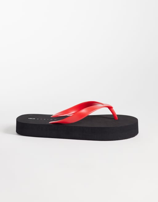 ASOS DESIGN - Flavio - Chanclas negras y rojas, 2 de 4