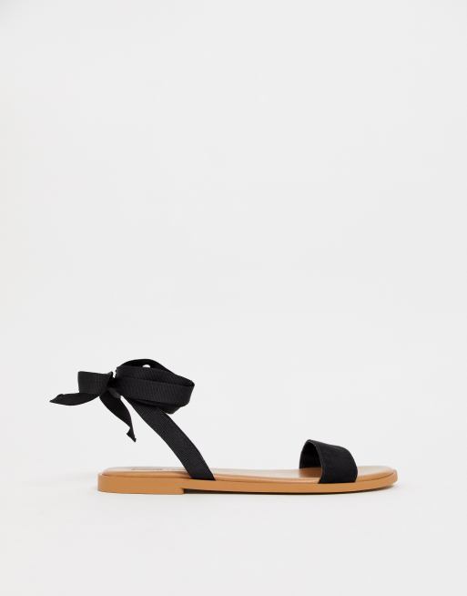 Asos design flawless store tie leg flat sandals