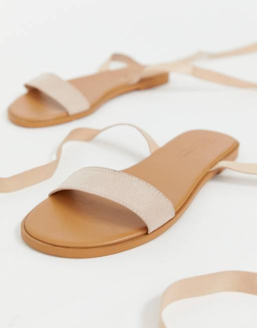 Asos design flawless store tie leg flat sandals