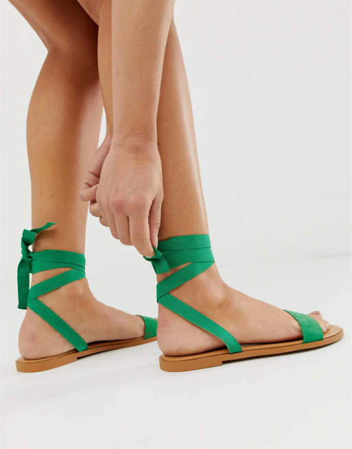 Asos design flawless tie leg cheap flat sandals