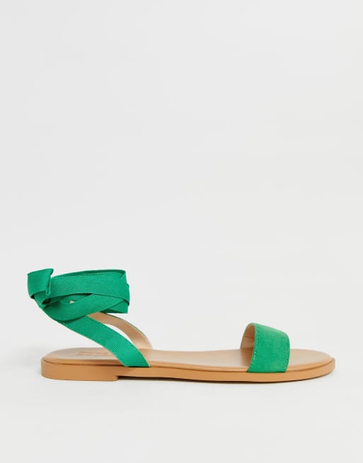 Asos design flawless store tie leg flat sandals