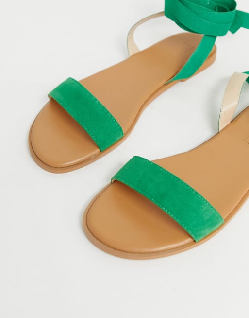 Asos design flawless tie leg flat sandals sale