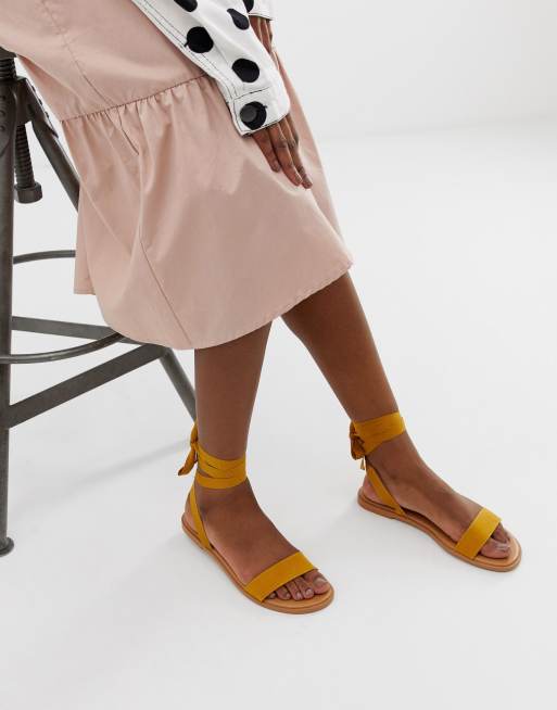 Asos design flawless tie leg cheap flat sandals