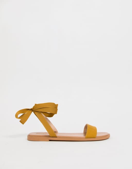 Asos design flawless store tie leg flat sandals