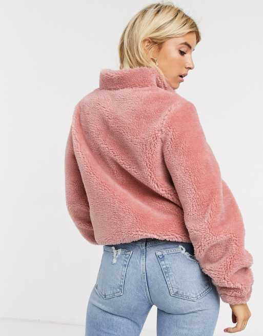 ASOS DESIGN fleece jacket with half zip