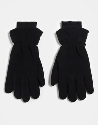 Asos Design Fleece Lined Gloves In Black