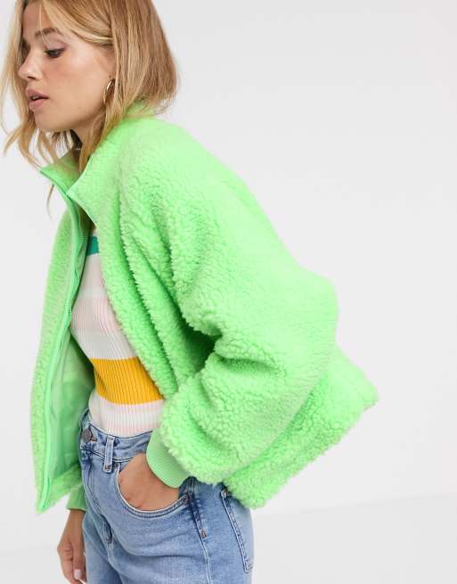 ASOS DESIGN fleece zip through jacket