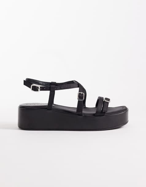 ASOS DESIGN – Fleetwood – Flache Riemchensandalen in Schwarz - view 1