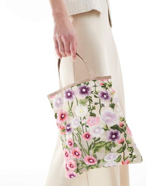 ASOS DESIGN – Flerfärgad, broderad toteväska - view 1