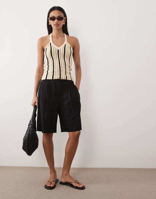 ASOS DESIGN – Flerfärgad, randig topp i garn med halterneck, 2 av 4