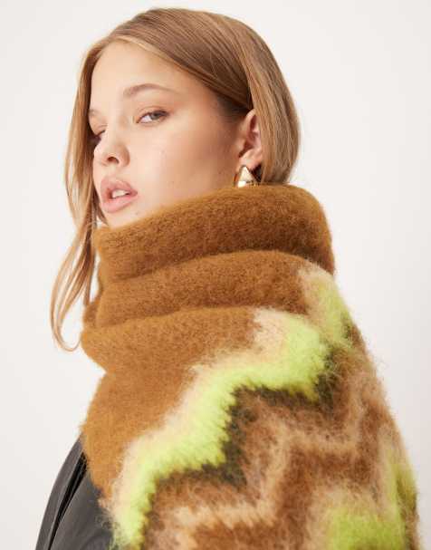 ASOS DESIGN – Flerfärgad, stickad halsduk med fairisle-mönster och tofsar - view 1