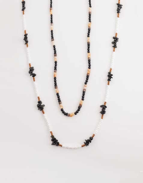 ASOS DESIGN – Flerfärgade pärlhalsband, 2-pack - view 1