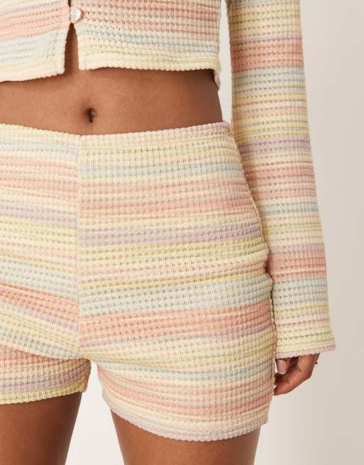 ASOS DESIGN – Flerfärgade, randiga shorts i kort modell, del av set, 3 av 5