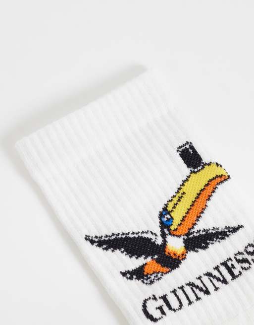 ASOS DESIGN – Flerfärgade strumpor med Guinness-tryck, 2-pack, 2 av 3