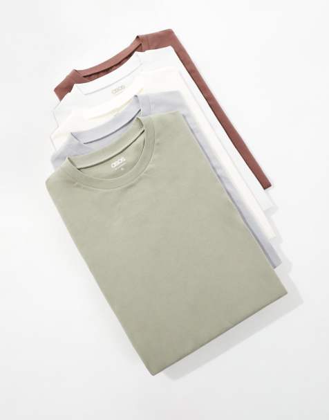 ASOS DESIGN – Flerfärgade t-shirts med rund halsringning, 5-pack - view 1