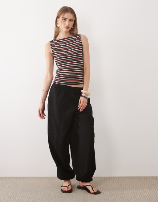 ASOS DESIGN – Flerfärgat, randigt linne i virkad jersey, 3 av 4