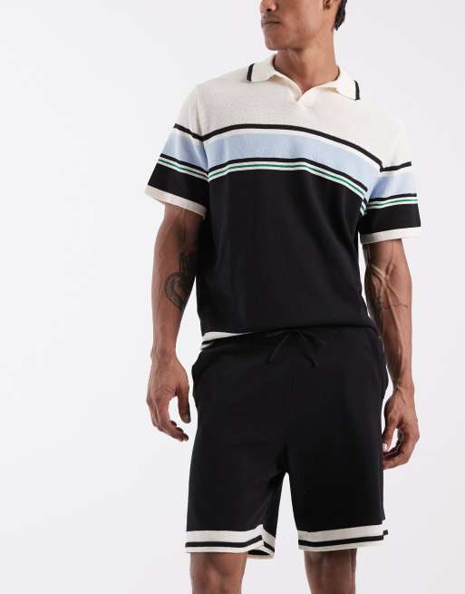 ASOS DESIGN - Flerfarvede afslappede shorts i strik med stribedetaljer - Del af sæt, 3 af 5