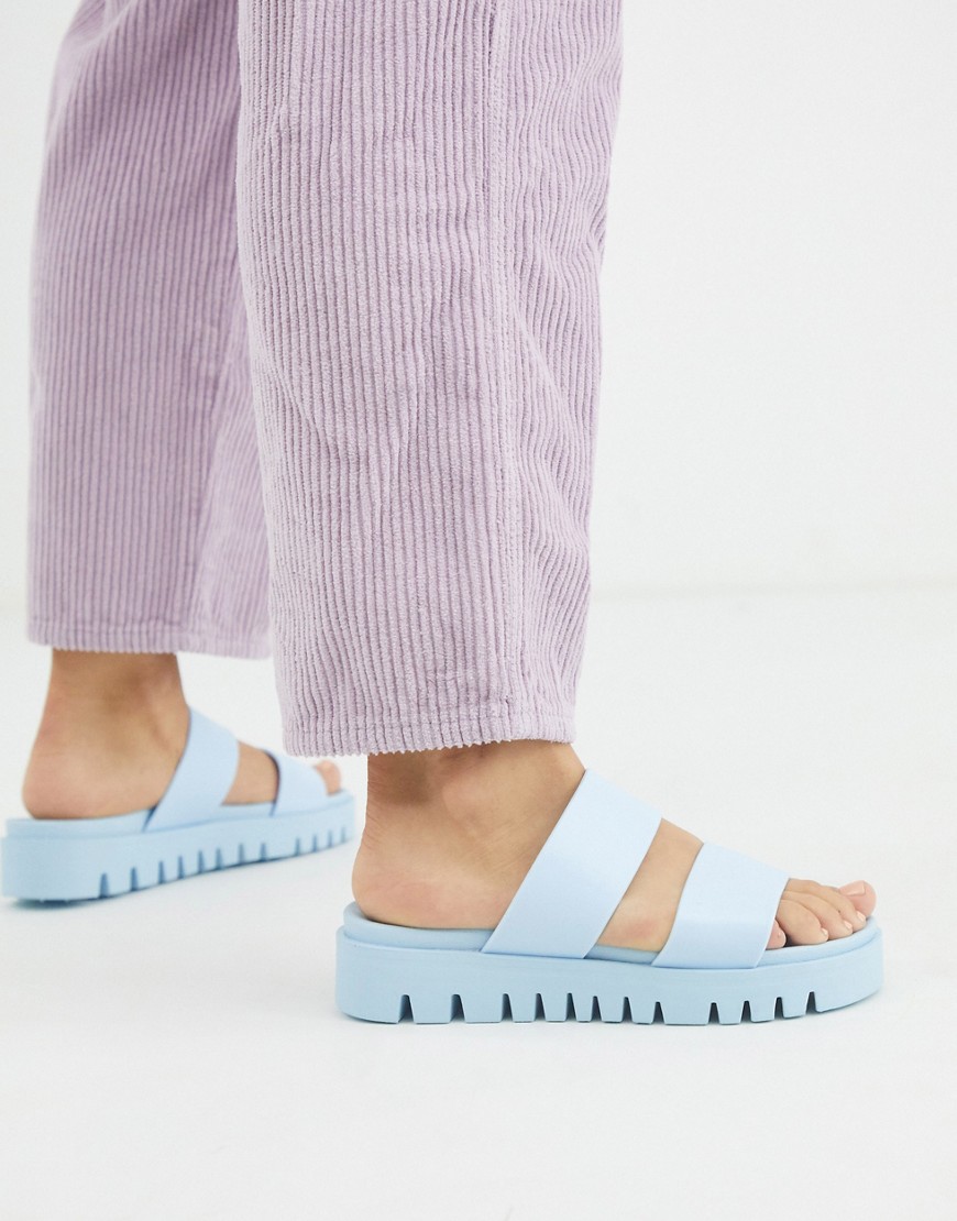 ASOS DESIGN Fletch chunky jelly flat sandals in blue