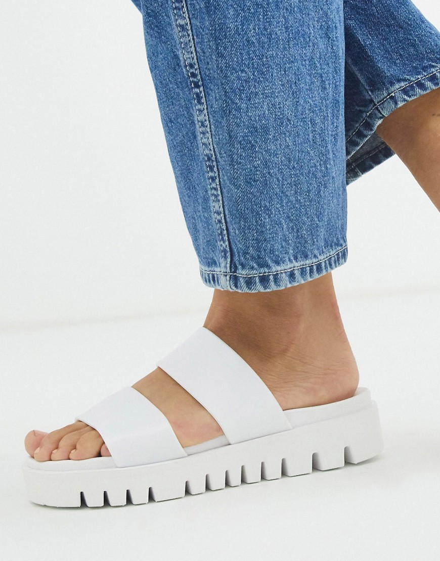 ASOS DESIGN Fletch chunky jelly flat sandals in white