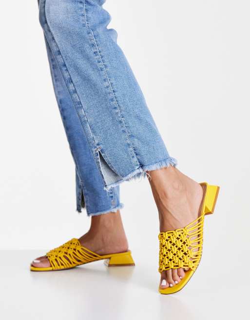 ASOS DESIGN - Flexion - Geweven muiltjes in geel, 4 van 4