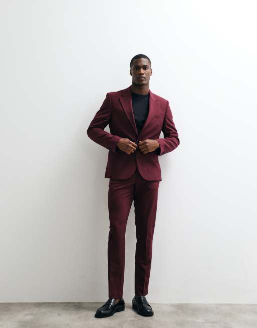 ASOS DESIGN - FlexMax™ - Bordeaux skinny-jakkesæt, 2 af 3