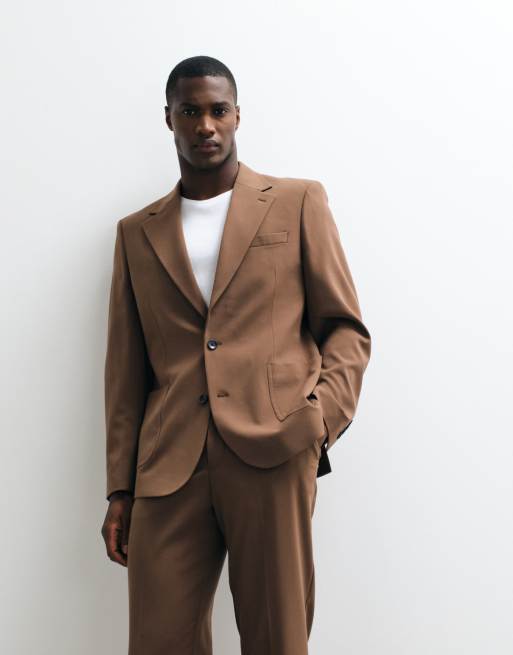 ASOS DESIGN – flexMAX – Ciemnobrązowy garnitur o dopasowanym kroju, 2 z 3