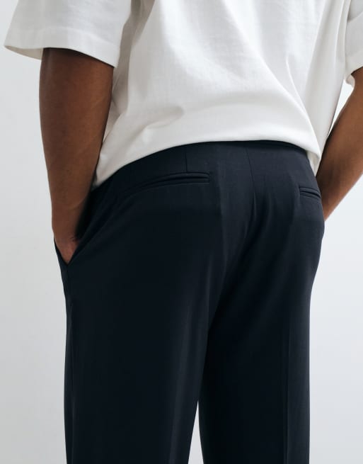 ASOS DESIGN FlexMax™ figursydda raka byxor i svart med elastisk midja, 5 av 5