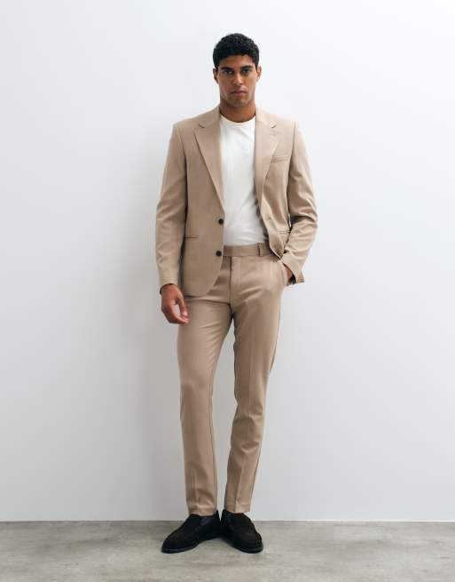 ASOS DESIGN – flexMAX – Jasnobrązowy garnitur o obcisłym kroju, 3 z 3