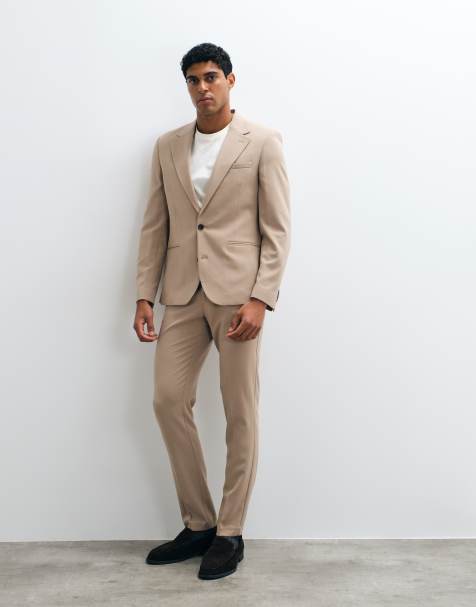 ASOS DESIGN - FlexMax -  Lysebrunt skinny-habitsæt - view 1