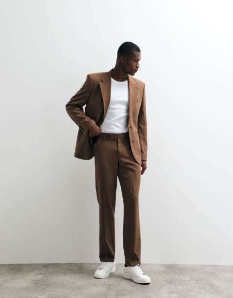ASOS DESIGN - FlexMax - Mørkebrunt smalt jakkesæt - view 1