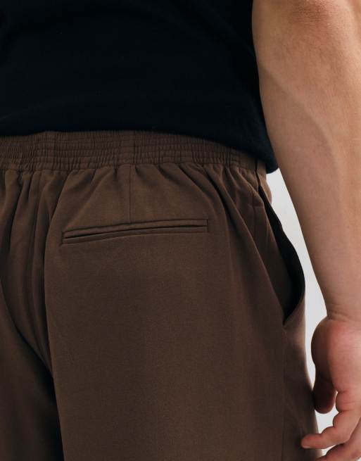ASOS DESIGN - FlexMAX - Pantalon habillé ample à taille élastique - Marron, 5 de 5