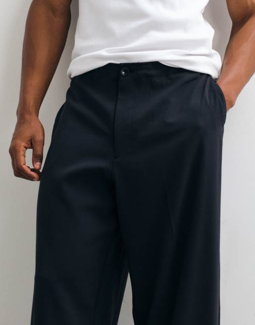 ASOS DESIGN - FlexMax™ - Pantaloni eleganti a fondo ampio neri con vita elasticizzata, 5 di 5