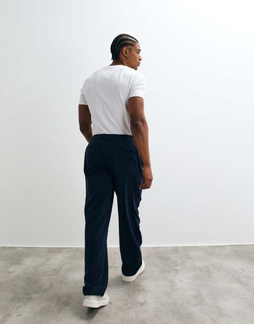 ASOS DESIGN - flexMAX™ - Pantaloni eleganti dritti blu navy con vita elasticizzata, 4 di 5