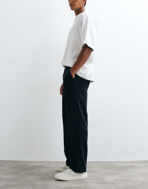 ASOS DESIGN FlexMax™ rechte broek in zwart met elastische tailleband, 3 van 5