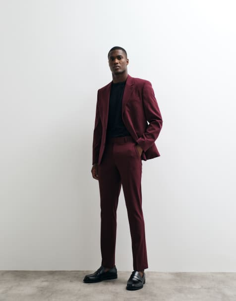 ASOS DESIGN - FlexMax™ - Skinny-fit pantalon in bordeauxrood - view 1