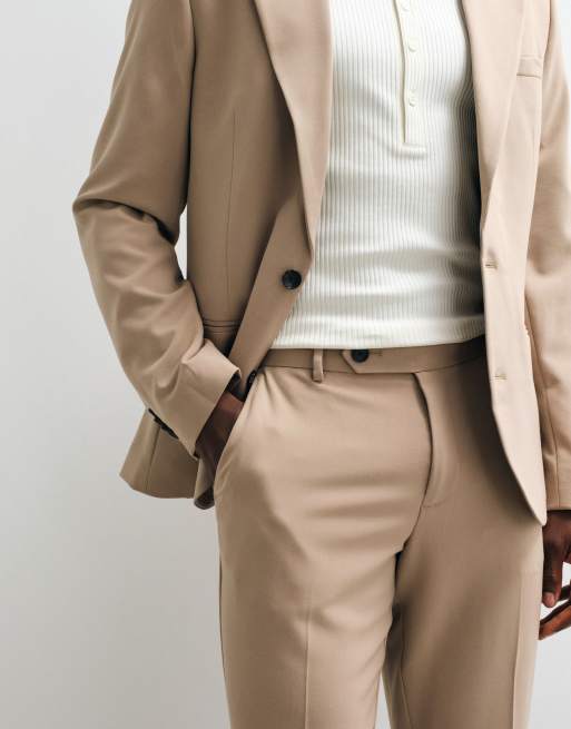 ASOS DESIGN FlexMax skinny suit pants in light brown | ASOS