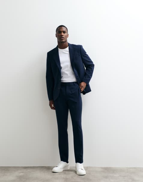 ASOS DESIGN flexMAX skinny suit pants in navy - view 1