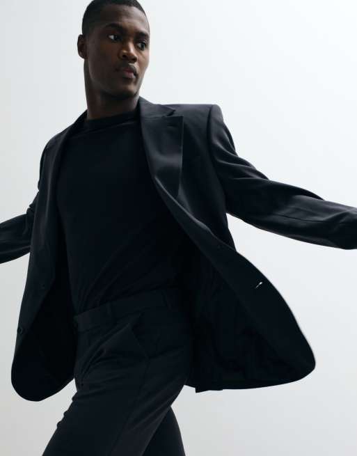 ASOS DESIGN FlexMax™ slim suit jacket in black | ASOS