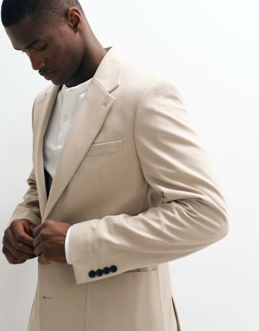 ASOS DESIGN FlexMax™ slim suit jacket in stone, 4 of 5