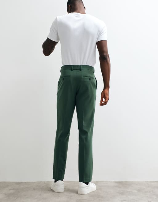 slim fit dress slacks Hunter Green Stretch Suit Pants 36 main image 1