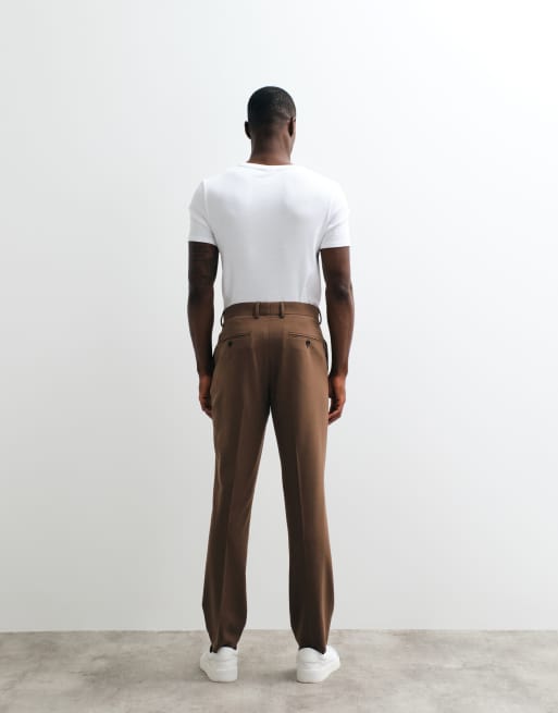ASOS DESIGN flexMAX™ slim suit trousers in dark brown, 4 of 5