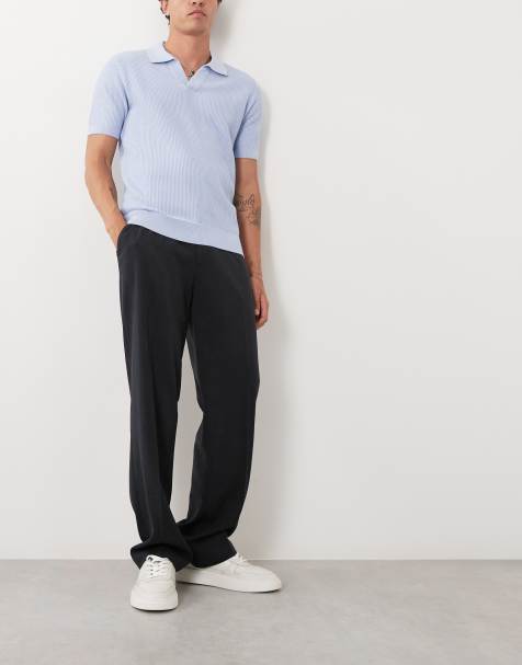 ASOS DESIGN FlexMax™ smart wide leg pants in black with elasticated waist - view 1