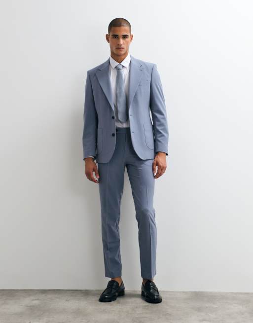 ASOS DESIGN - FlexMax™ - Blåt slim-jakkesæt, 2 af 3