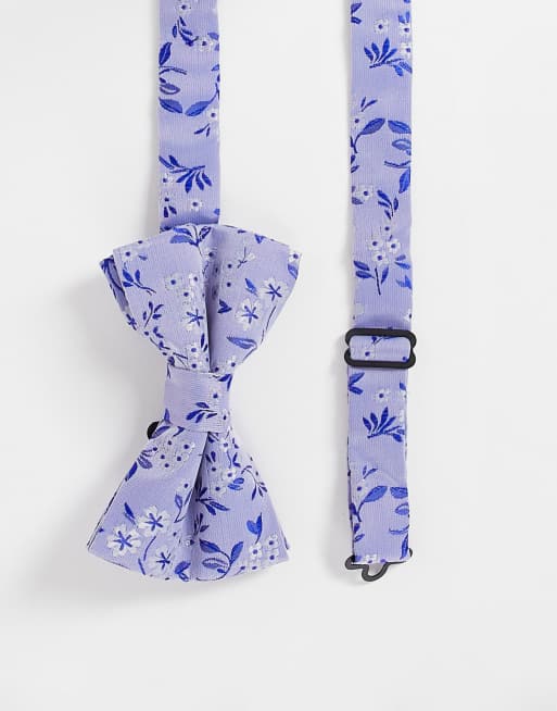 ASOS DESIGN – Fliege in Blau mit Blümchenmuster