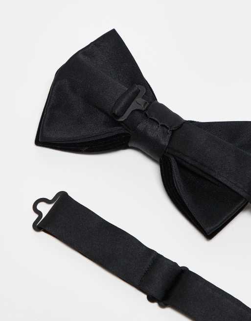 ASOS DESIGN – Fliege in Schwarz mit Samt- und Satindetail, 4 von 4