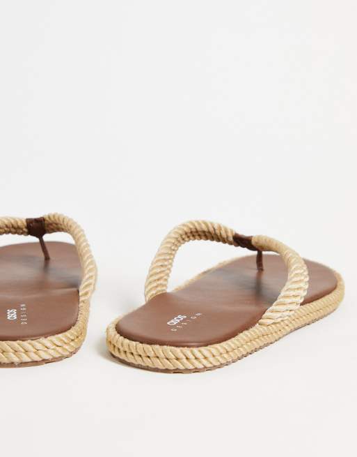 ASOS DESIGN flip flop in natural rope ASOS