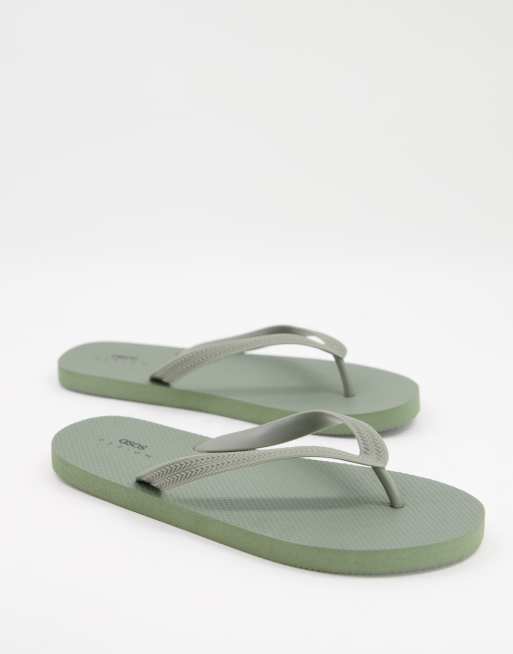 ASOS DESIGN flip flop in olive green