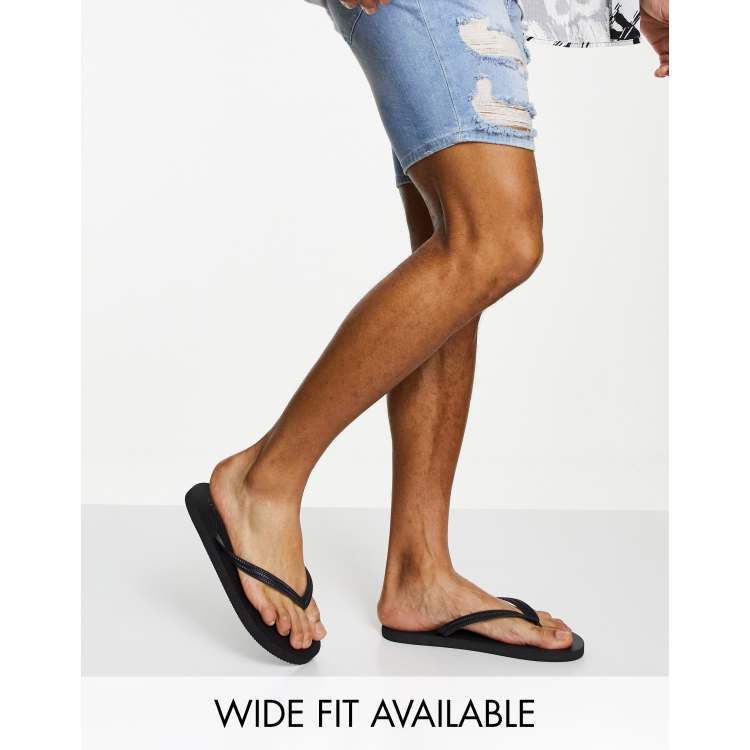 ASOS DESIGN Filter flip flops in black